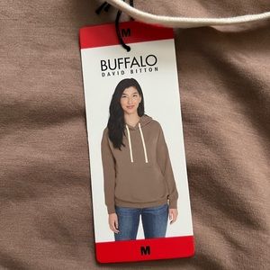 Brand new Buffalo David Bitton hoodie pullover sweater in camel cafe latte, rare